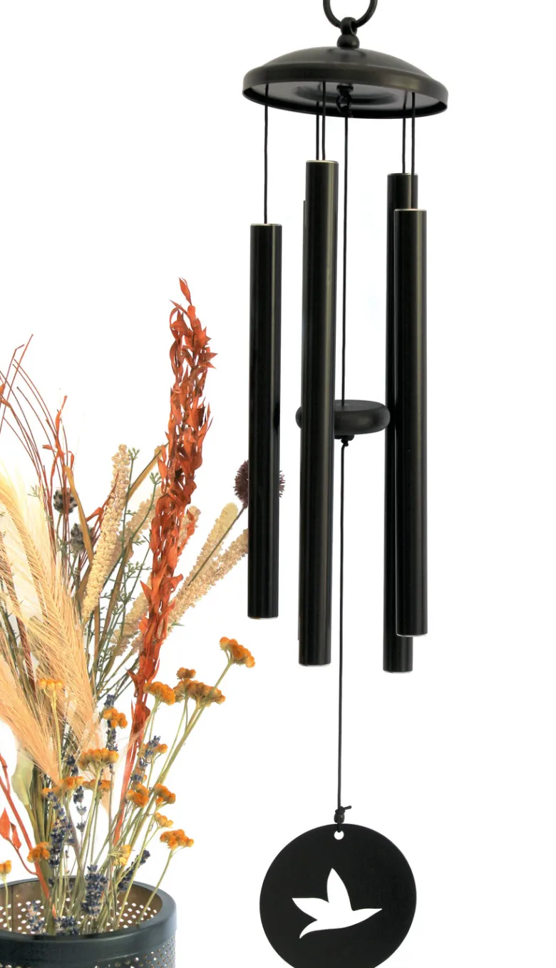 Carillon à vent noir oiseau 77 cm