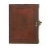Carnet cuir avec loquet Rose des Vents