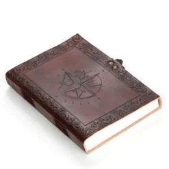 Carnet cuir avec loquet Rose des Vents