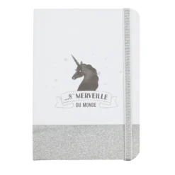 Carnet de notes à paillettes licorne -