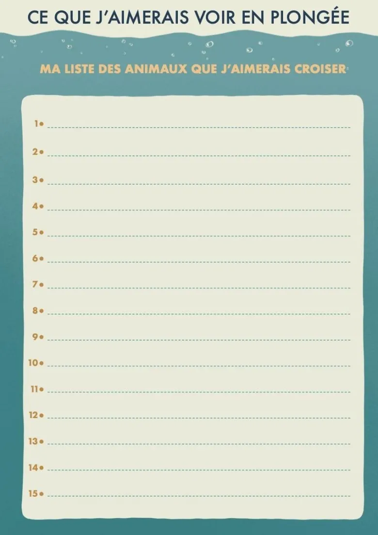 Carnet de plongée