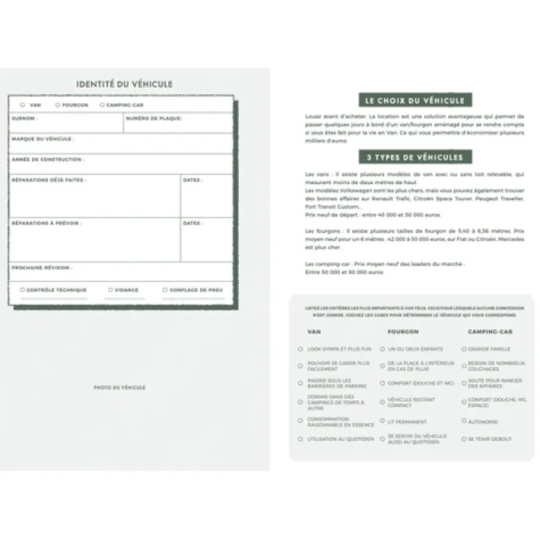 Carnet de voyage Van Life