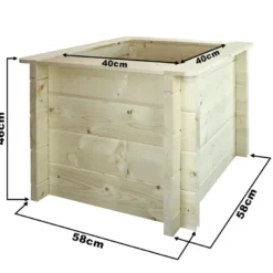 Carre potager exterieur bois - 58x58xh46 cm