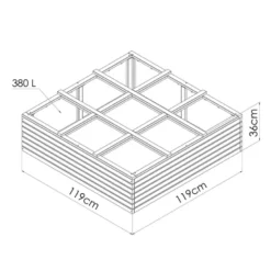 Carré potager en bois 380l horizon