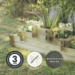 Carré potager en bois traité 178l