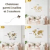 Carte du monde en bois 2d claire l