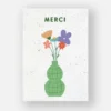 Carte à planter - vase merci