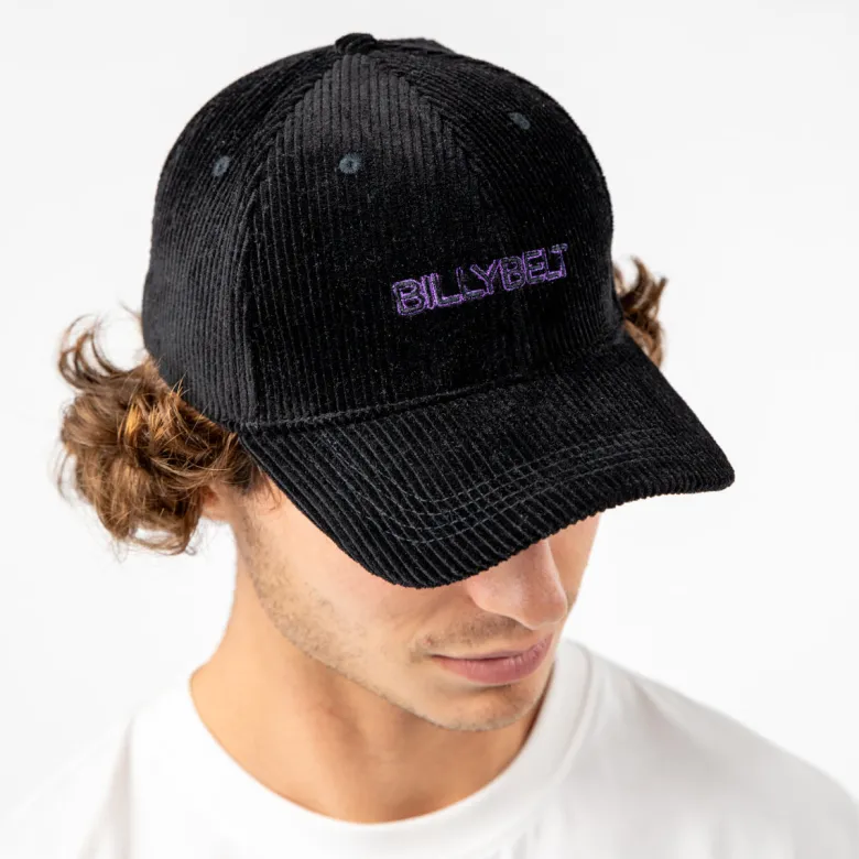 Casquette en velours noir