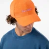 Casquette en velours orange