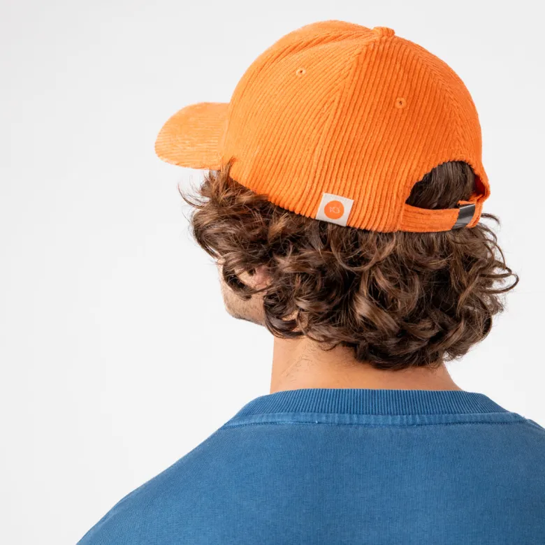 Casquette en velours orange