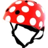 Casque vélo enfant rouge pois blanc smal