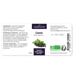 Cassis bio - 15ml (ribes nigrum) – macérat concentré de bourgeons frais 15