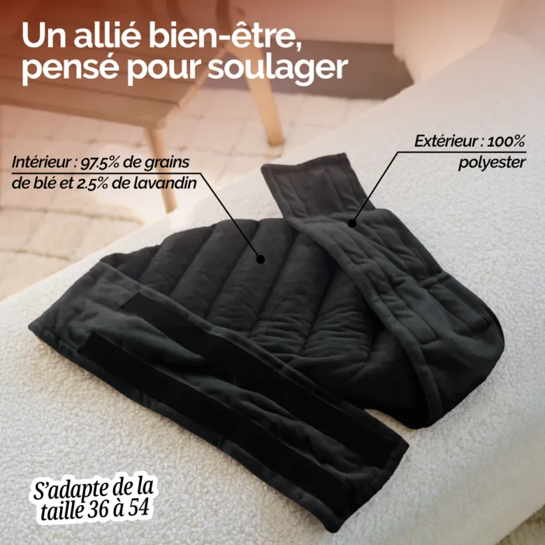 Ceinture chauffante pour lombaires Noir