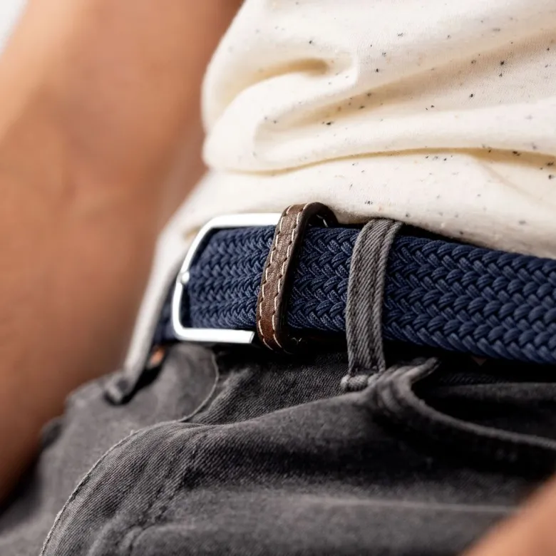 Ceinture tressée bleu ardoise - t1