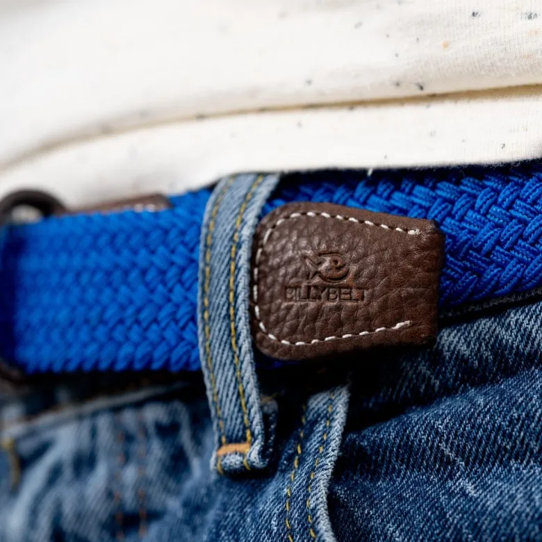 Ceinture tressée bleu grec - t1
