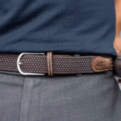 Ceinture tressée havane - t1