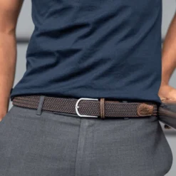 Ceinture tressée havane - t1