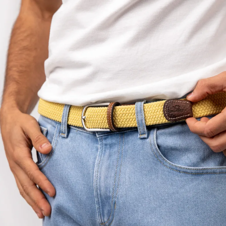 Ceinture tressée jaune topaze - t2