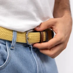 Ceinture tressée jaune topaze - t2