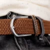 Ceinture tressée marron camel - t2