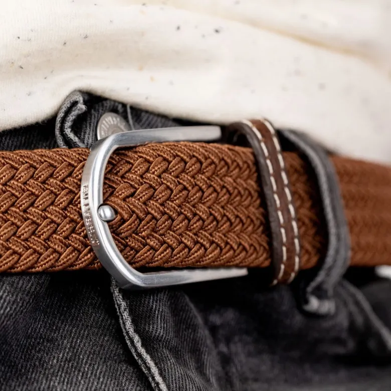 Ceinture tressée marron camel - t2