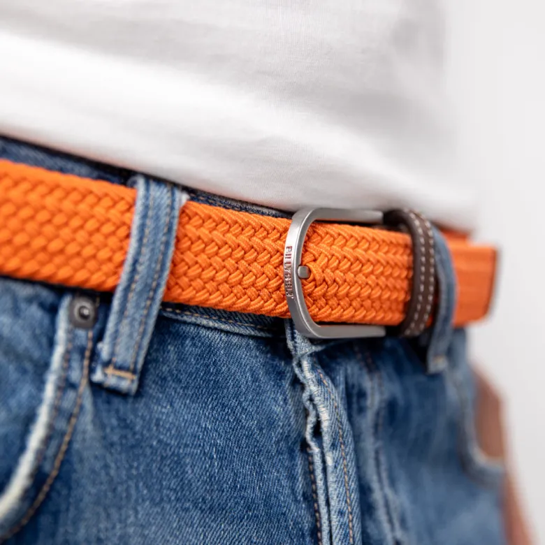 Ceinture tressée tangerine - t2