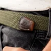 Ceinture tressée vert armé - t1