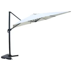 Cesare parasol ecru déporté rectangle 3 x 4 m rotatif à 360
