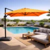 Cesare parasol rectangulaire 3x4m déporté rotatif orange en aluminium