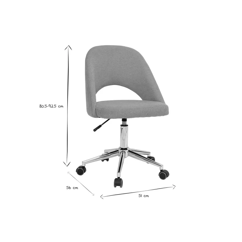 Chaise de bureau en tissu effet velours texturé jaune moutarde cosette