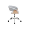 Chaise de bureau en tissu gris clair, bois clair et acier chromé oktav