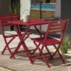 Chaise de jardin pliante en aluminium - rouge carmin