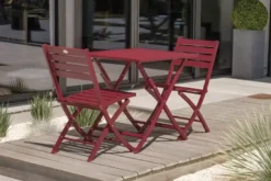 Chaise de jardin pliante en aluminium - rouge carmin