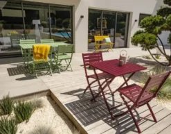 Chaise de jardin pliante en aluminium - rouge carmin