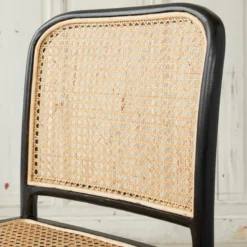 Chaise en acajou et cannage