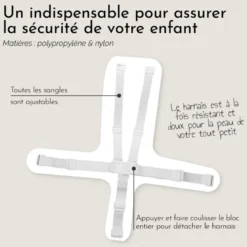 Chaise haute bébé pliable - grise