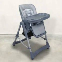 Chaise haute bébé pliable - grise