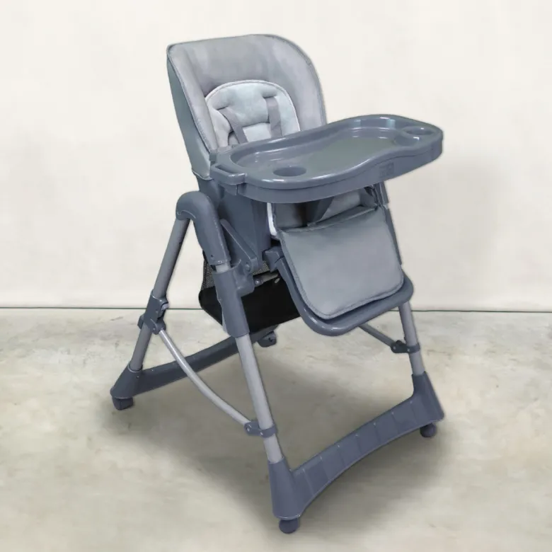 Chaise haute bébé pliable - grise