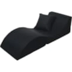 Chaise longue 3 en 1 multi-usage noir