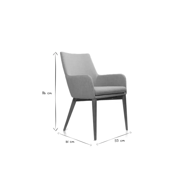 Chaises en tissu beige et bois foncé (lot de 2) shana