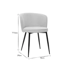 Chaises en tissu effet velours beige et métal noir (lot de 2) serif