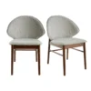 Chaises en tissu gris clair et bois foncé (lot de 2) spike