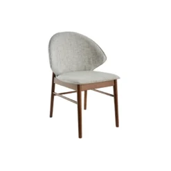 Chaises en tissu gris clair et bois foncé (lot de 2) spike
