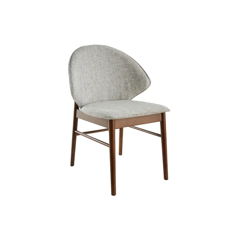 Chaises en tissu gris clair et bois foncé (lot de 2) spike