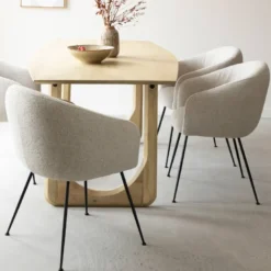 Chaise tissu écru