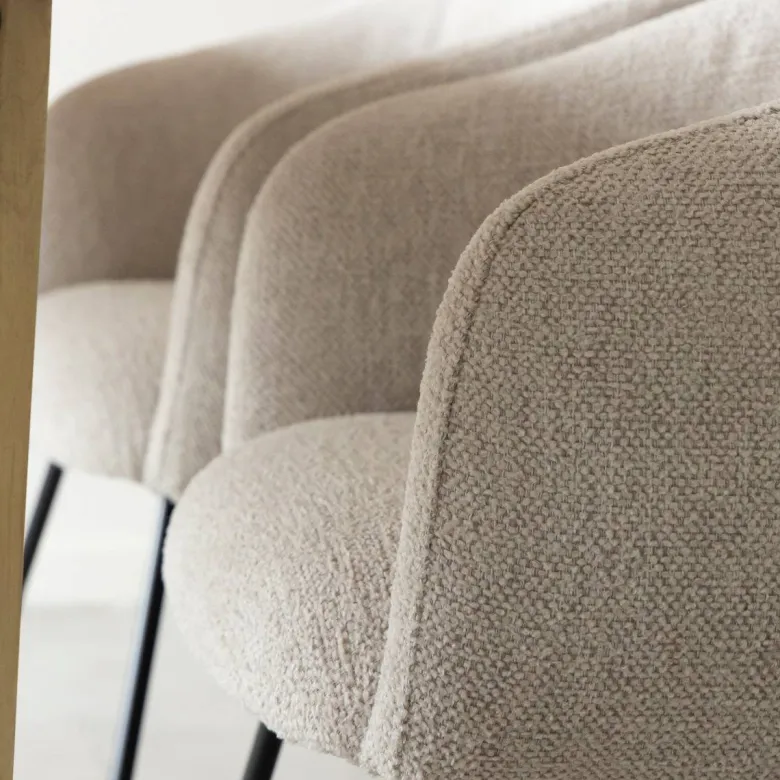 Chaise tissu écru