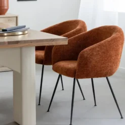 Chaise tissu terracotta