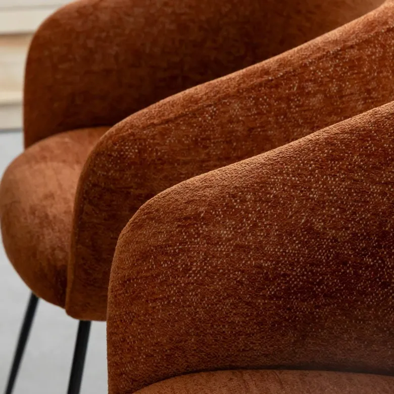 Chaise tissu terracotta
