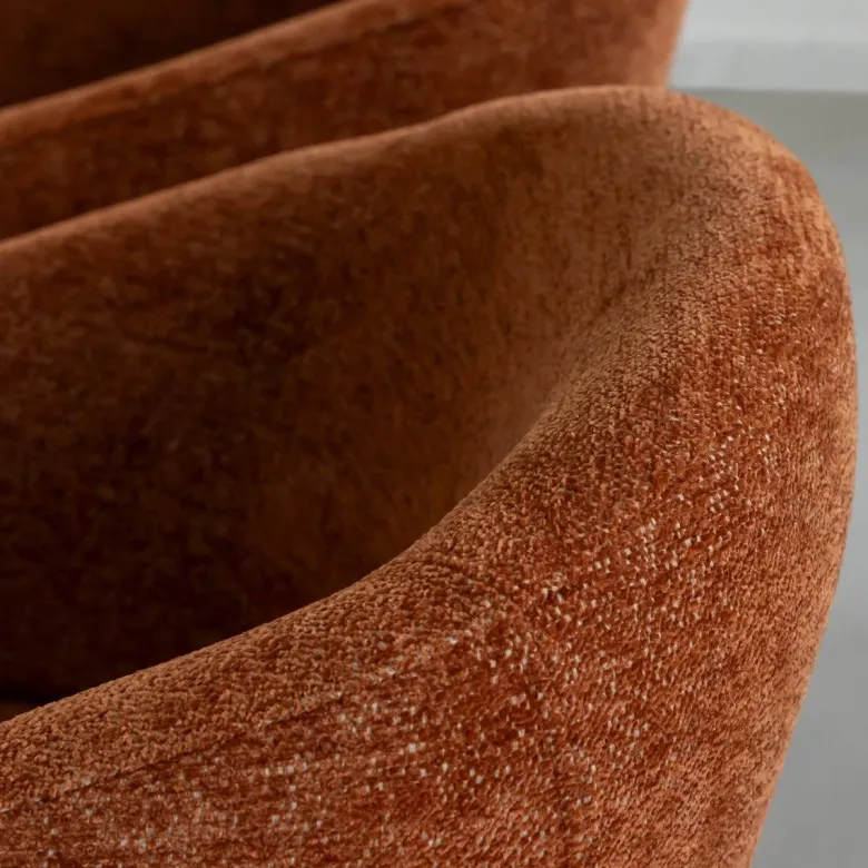 Chaise tissu terracotta