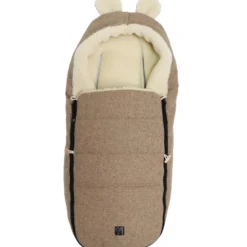 Chancelière capuche souris en laine marron (0-12 mois)